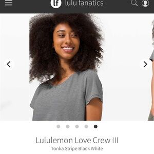 Lululemon Love Crew III Striped Tee
